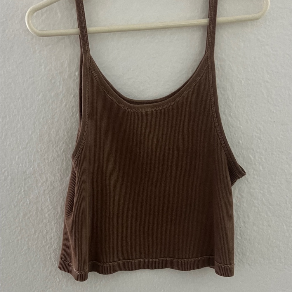 Brandy Melville Chocolate Ribbed Camisole